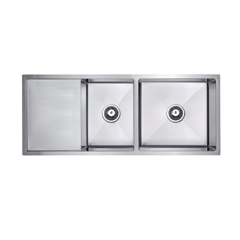 Mondella 1140mm Rococo Stainless Steel 1 And 1/2 Bowl Ledger Sink With Drainer