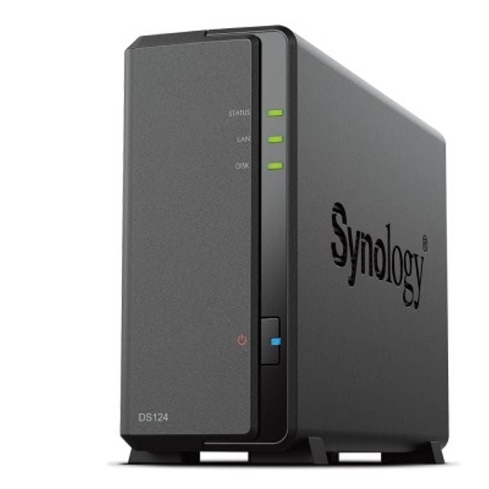 Synology DiskStation DS124 1-Bay 3.5' Diskless 1xGbE NAS (Tower) , Realtek RTD1619B 64-bit 4-core 1.7 GHz  1 GB