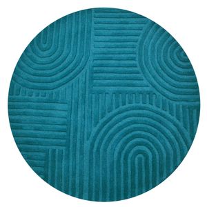 Contemporary Handwoven Wool Rug-Unity 6230-Turquoise-160x160cm