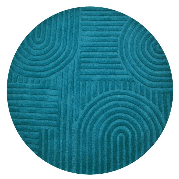 Contemporary Handwoven Wool Rug-Unity 6230-Turquoise-160x160cm