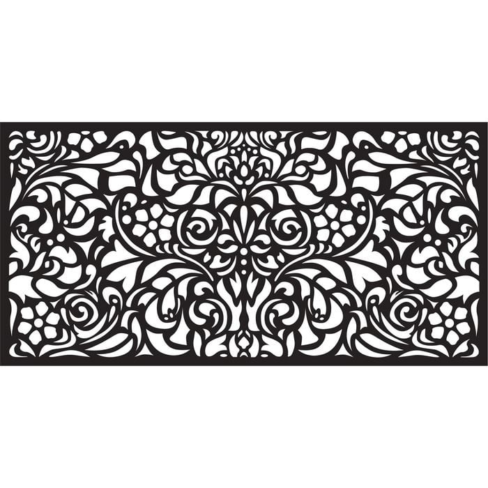 Matrix 1160 x 580mm Charcoal Baroque Wall Art