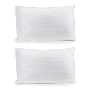 2PK Jason Commercial Satin Stripe Pillow Case 48x73cm White