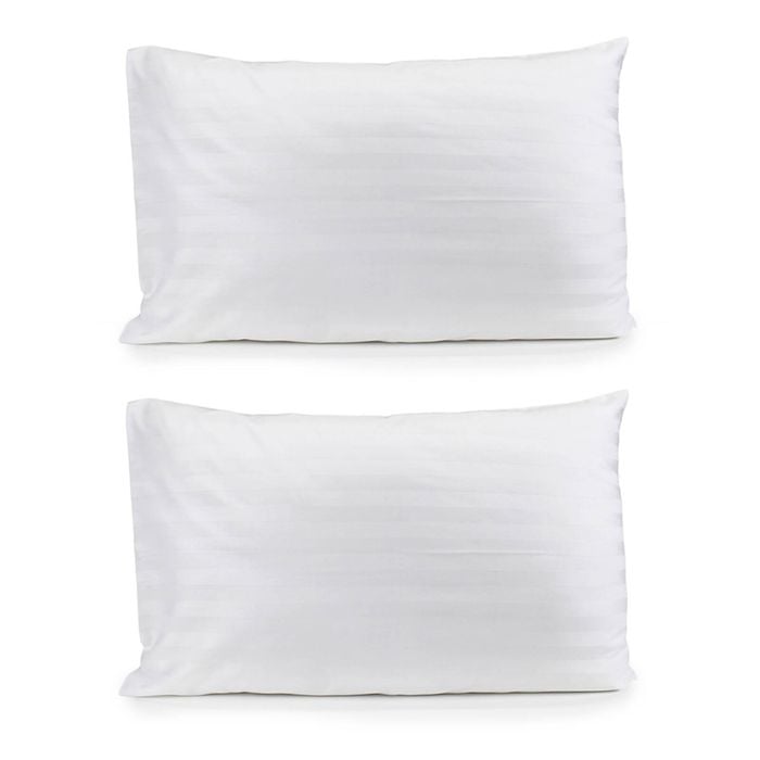 2PK Jason Commercial Satin Stripe Pillow Case 48x73cm White