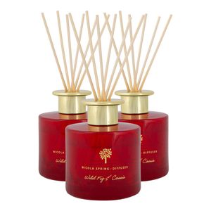 Nicola Spring Reed Diffuser 200ml - Wild Fig & Cassis - Autumn Spiced Fragrance With 6 Reeds Long Lasting Scent