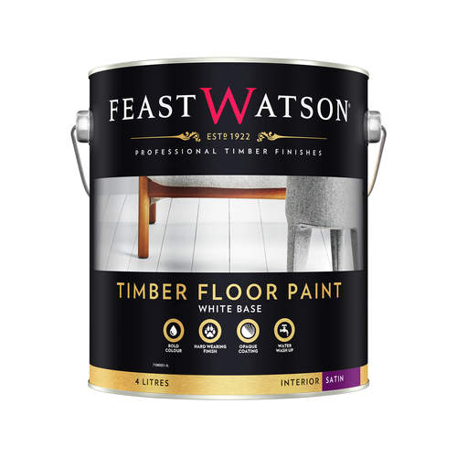 Feast Watson 4L Satin White Timber Floor Paint - Bunnings Australia