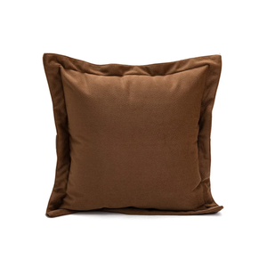 Anyhouz Pillowcase Brown Plain Flanged Edge Decorative Cushion Cover