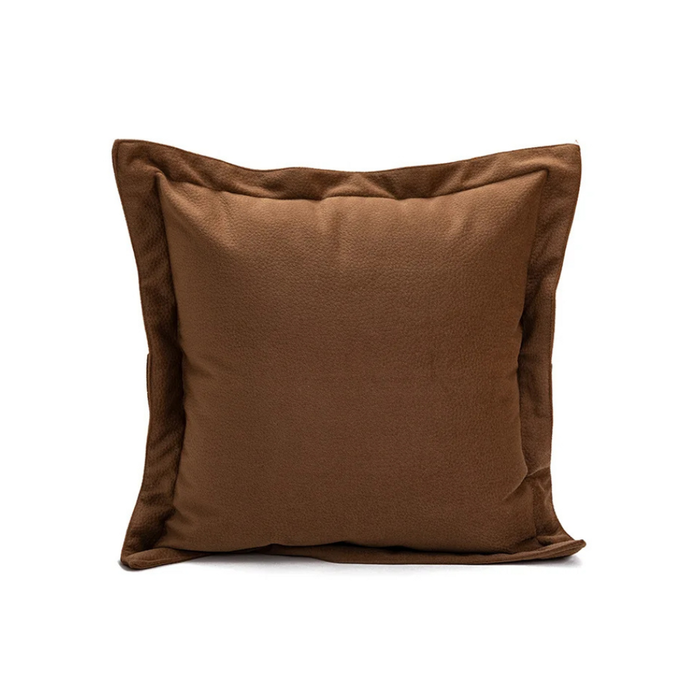 Anyhouz Pillowcase Brown Plain Flanged Edge Decorative Cushion Cover