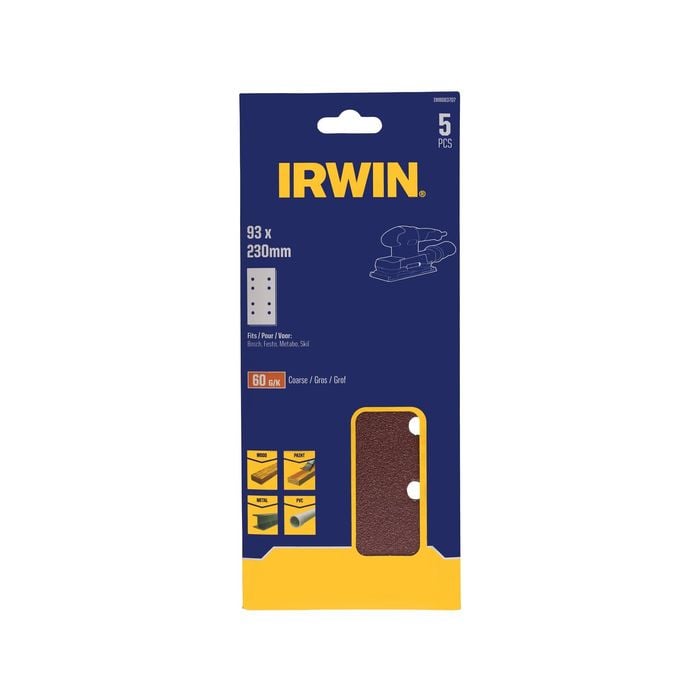 IRWIN 1/3 SHEET 60 Grit Sanding Sheet - 5 Pack