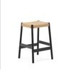 YALIA Stool oak black finish with paper rope seat