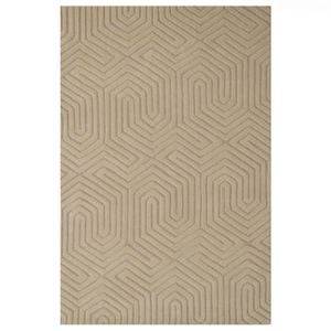 Contemporary Handmade Wool Rug-Athens 6390-Beige-110x160cm