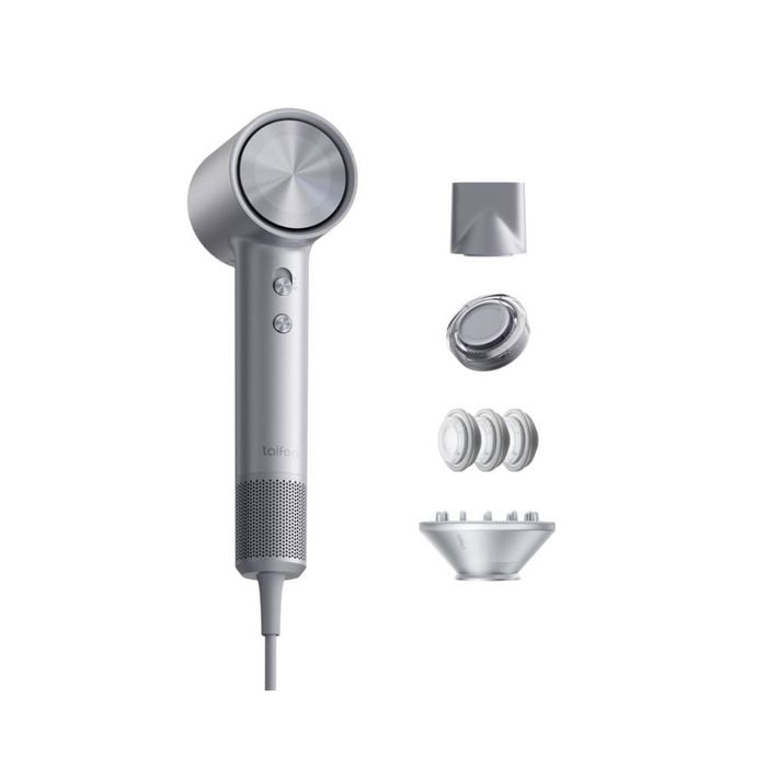 Laifen Swift 4 High Speed Hair Dryer with Nozzles and Nourishing Pods Polished Silver