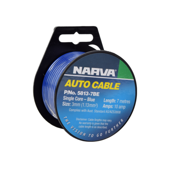 Narva 10A 3mm Blue Single Core Cable - 7m