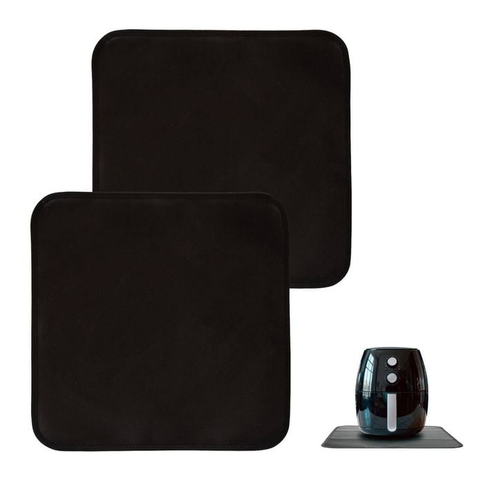 Healthy Choice Non Slip Heat Resistant Air Fryer Benchtop Protector Mats, 2 Pack, 40cm X 40cm
