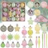 Catzon 45 Pcs Christmas Ornaments Shatterproof Candy Cane Star Balls for Holiday