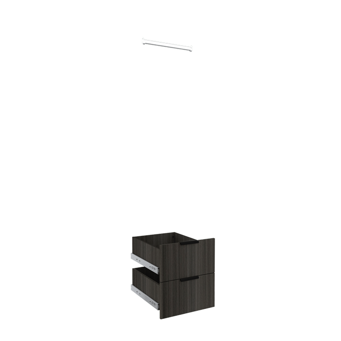 Lugna Storm 2 Drawer 1 Hangrail Insert Kit - To Suit 450 x 580mm Cabinet Shell