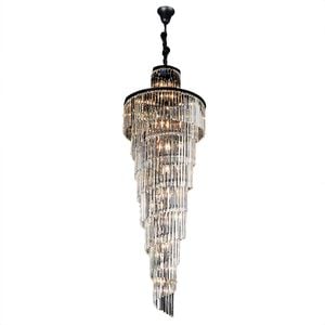 Vencha Chanel  Spiral 35 Light Crystal Chandelier - Black