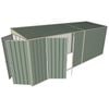 Build-a-Shed 1.5 x 5.2 x 2m Double Hinged Side Door Skillion Shed - Green