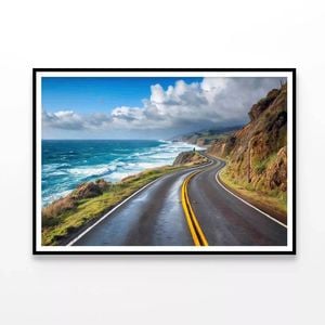 Winding Coastal Road, Ocean  Print 100% Australian Made 90x60cm  (Poster)