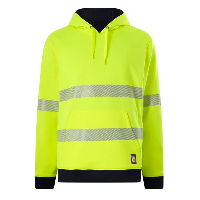 Citeco Yellow/Black Hi-Vis Reversible Taped Hoodie - Size XL