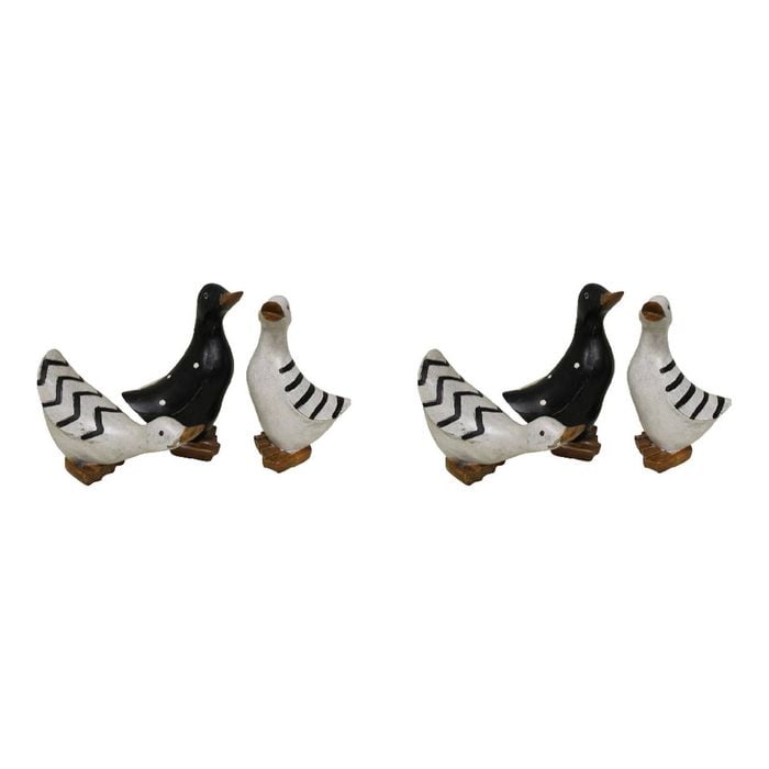 2x 3pc LVD Resin Ducks Sculpture Home/Office Decor 14cm