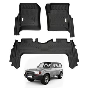 AUSGO Car Floor Mats for Toyota Land Cruiser Landcruiser 80 Series LC80 1990-1998 All-Weather Floor Liners