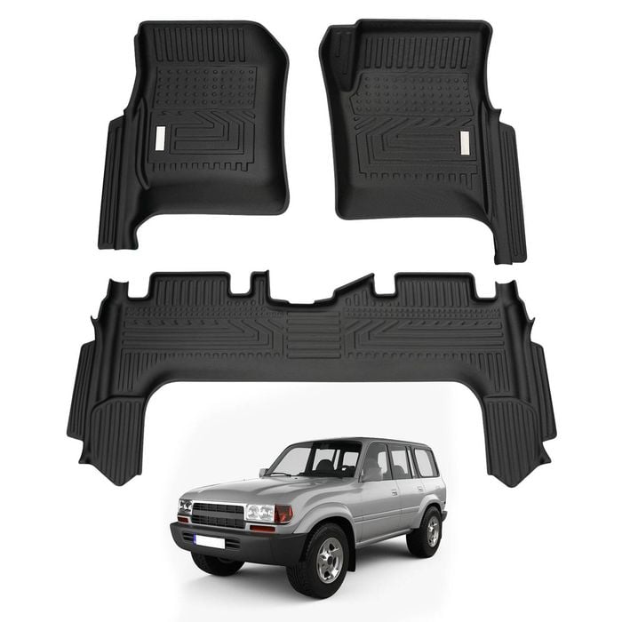AUSGO Car Floor Mats for Toyota Land Cruiser Landcruiser 80 Series LC80 1990-1998 All-Weather Floor Liners