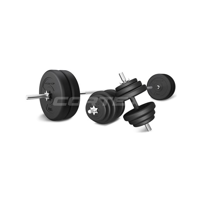 CORTEX 85kg EnduraShell Barbell & Dumbbell Weight Set
