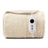 Dreamaker Eve Reversible Sherpa & Coral Fleece Electric Heated Throw Blanket Cream 130 X 160cm | Overheat Protection
