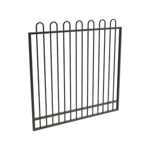 ProtectorAl 1201 - 1500 x 1500mm Black Aluminium Garden Gate Loop Top With Mid Rail - 1500mm Black