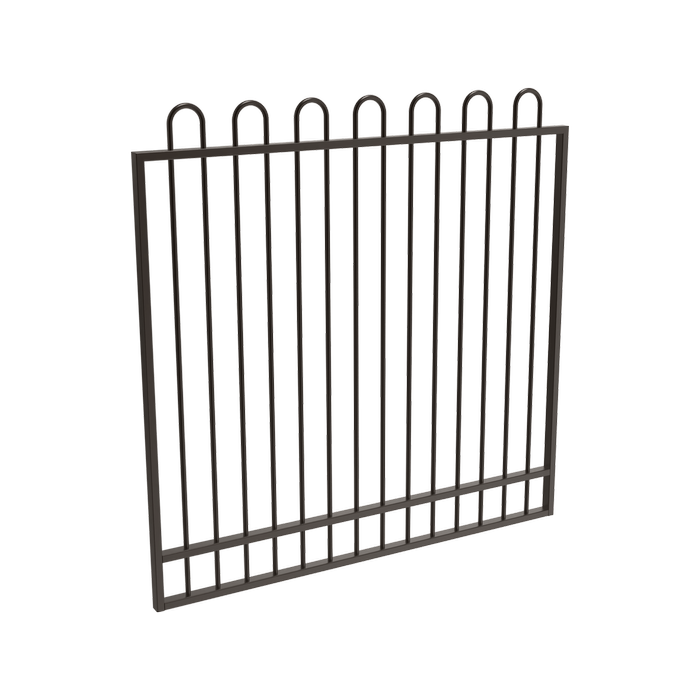 ProtectorAl 1201 - 1500 x 1500mm Black Aluminium Garden Gate Loop Top With Mid Rail - 1500mm Black