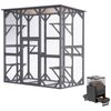 Advwin Large Wooden Cat Enclosure Cage with 5L Dual-Bowl Automatic Pet Feeder