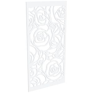 ProtectorAl 300-1200w x 1201-2400h Satin White/Gloss White Roses Unframed Composite Deco Panel