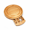 P&P Bamboo Cheese Board with Handle and Tool Holder for Serving Cheeses, Fruits, and Appetizers