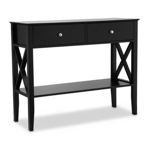 Artiss Console Table 2 Drawers Black
