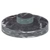 12pc Round Glass Placemats & Round Coasters - 30cm - Black Marble Effect - Dining Table Protection Place Mats Coasters