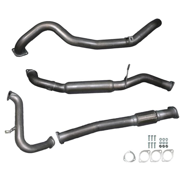 Ignite Exhausts Turbo Back For Nissan Gu Patrol 3l Coil Spring Ute 3" No Cat With Hotdog Raw Aluminised Steel