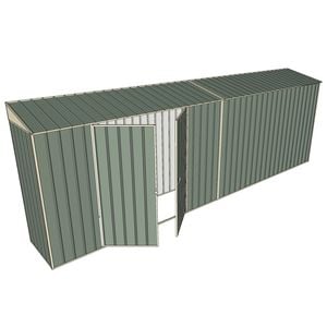 Build-a-Shed 0.8 x 6 x 2m Skillion Shed with Double Hinged Side Doors - Green
