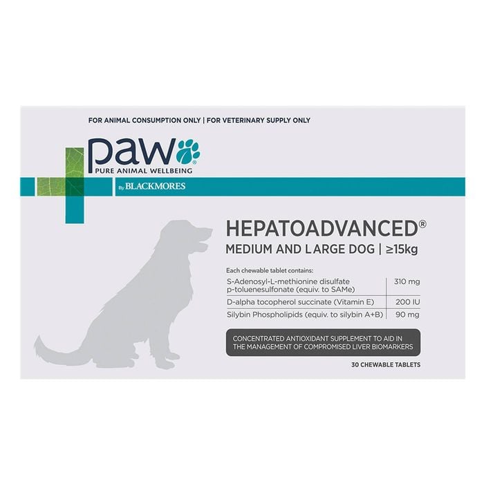 Paw Hepatoadvanced For Medium And Large Dog 30 Tablets