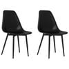 vidaXL Dining Chairs Kitchen Chair Dining Room Cafe Accent Chair 2 pcs Black PP 46 x 52 x 84 cm