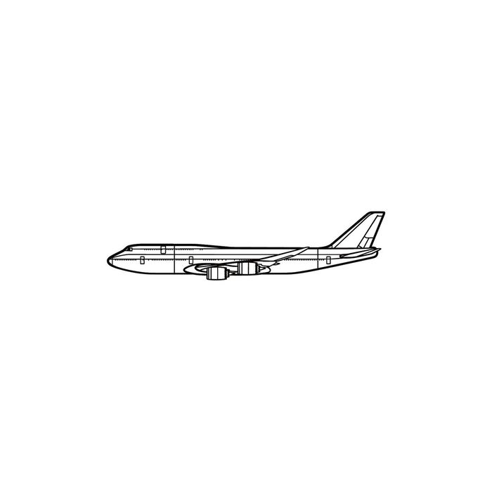 Ignite Laser Boeing 747-8 - Modern Jumbo Jet Airliner Silhouette Metal Wall Art Coated Black 23.6 inch - 60 cm