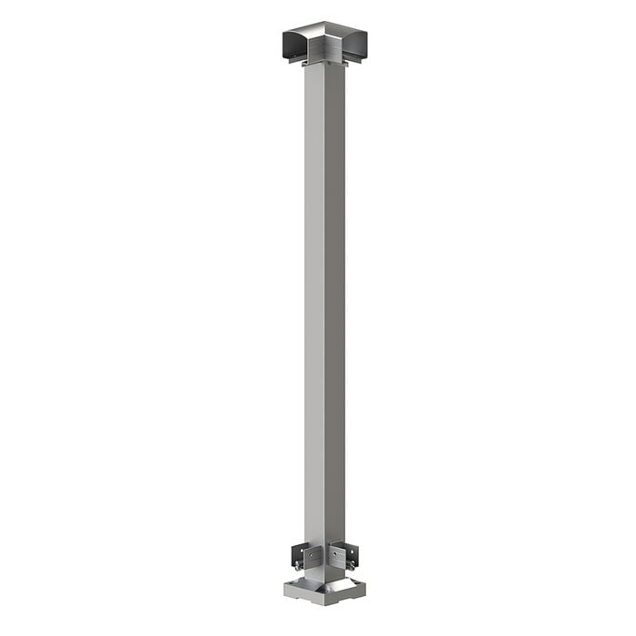 Peak 1000mm Silver Aluminium Deck Balustrade Corner Post