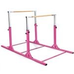 Costway  Parallel Bars Gymnatics Bars w/11-Level Height Pink
