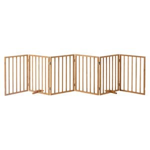 Alopet Wooden Pet Gate Dog Fence Playpen Safety Stair Barrier 6 Panels Natural