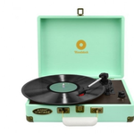 mbeat Woodstock Retro Turntable Player - Tiffany Blue