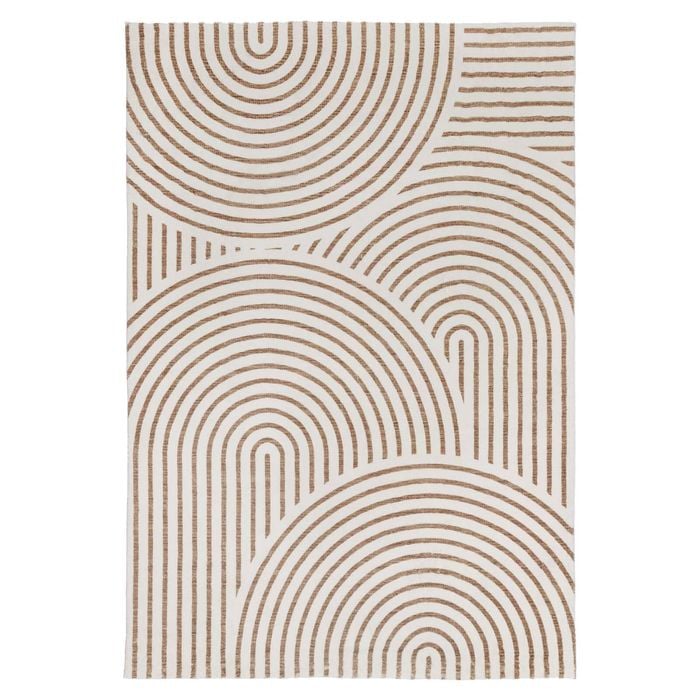 Loopsie-330cm X 240cm-abel Brown And Cream Geometric Washable Rug