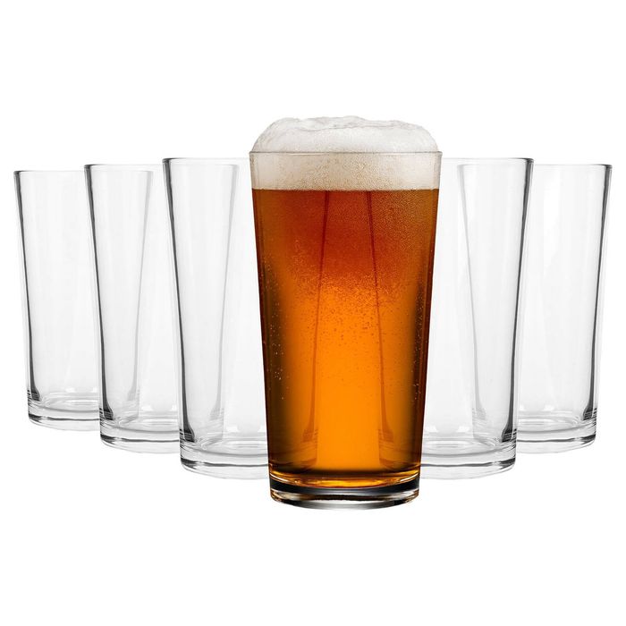 Argon Tableware Conical Pint Beer Glasses - 568ml (20oz) - Pack of 6