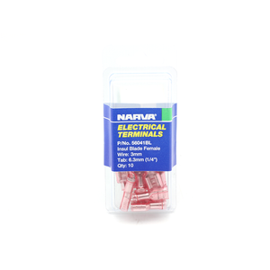 Narva 3mm Clear Electrical Terminal Female Blade Connector - 10 Pack