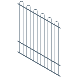 ProtectorAl 0350-1200W x 1500H Deep Ocean Loop Top Pool Fence Panel Raked 16-30º