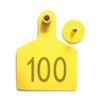 1-100 Cattle Number Ear Tags 7.5x10cm Set - Xl Yellow Cow Sheep Livestock Labels