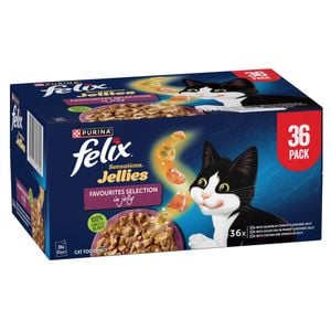 Felix 85g Sensations Jellies Favourites Selection Wet Cat Food - 36 Pack